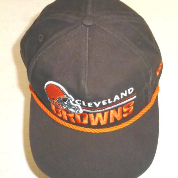 New Era Cleveland Browns Script Spell Out Snapback Adjustable Hat with Rope - Picture 2 of 9
